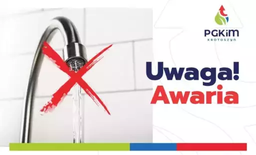 Awaria sieci wodociagowej Krotoszyn ul. Wielkopolska 19.02.2025 r.