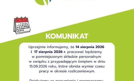 Zdjęcie do Praca biur w dniach  14 i 17 sierpnia br.